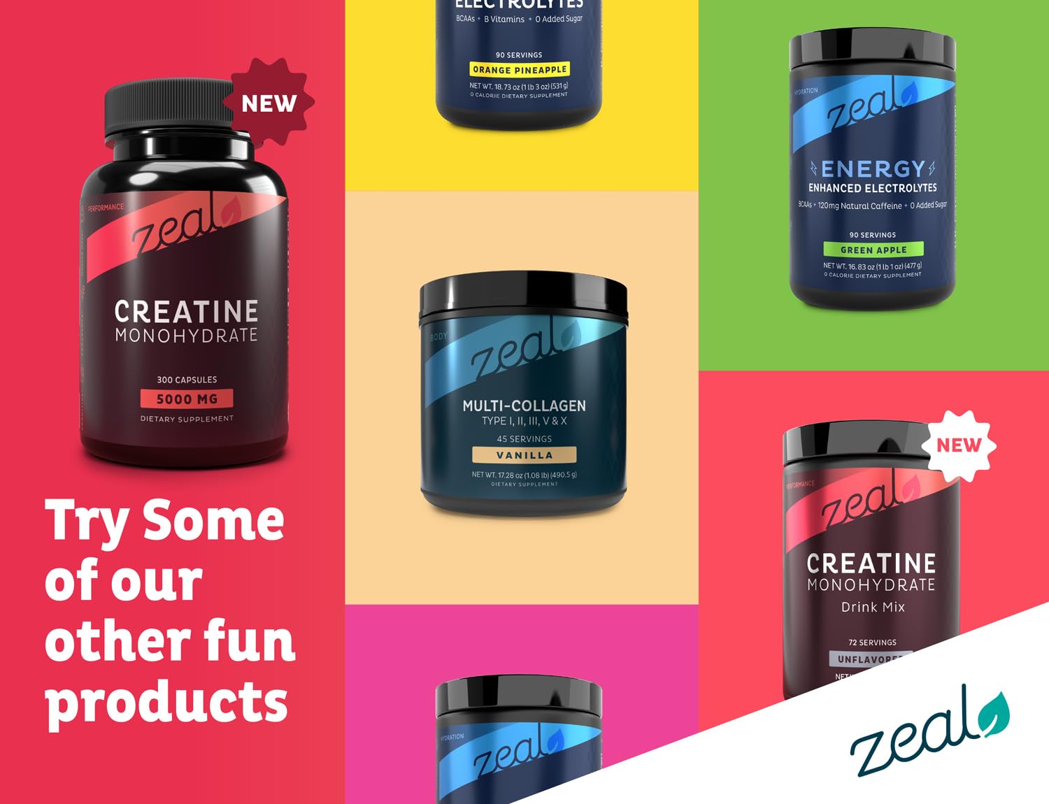 In-hand shot of Zeal Naturals Creatine Monohydrate capsules showing easy dosing.