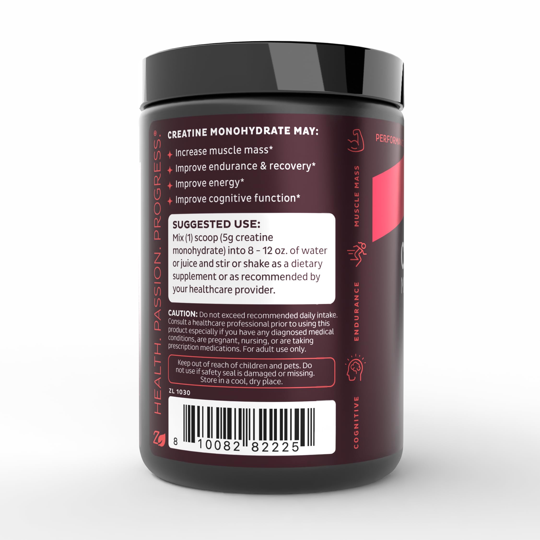 Athlete with Zeal Naturals creatine monohydrate powder beside training gear for performance support.