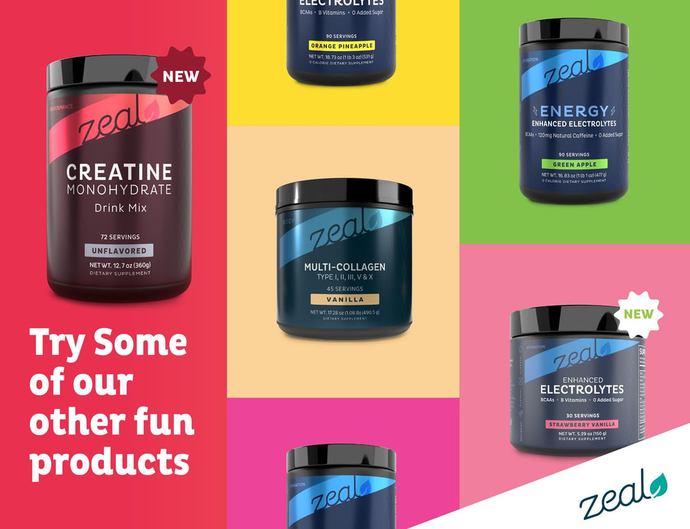 Zeal Naturals label highlights GMP quality and third-party testing for safety.