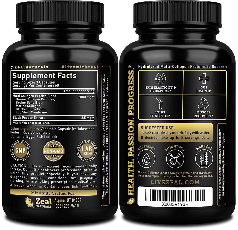 Zeal Naturals eggshell membrane collagen capsules for hair and nail strength.
