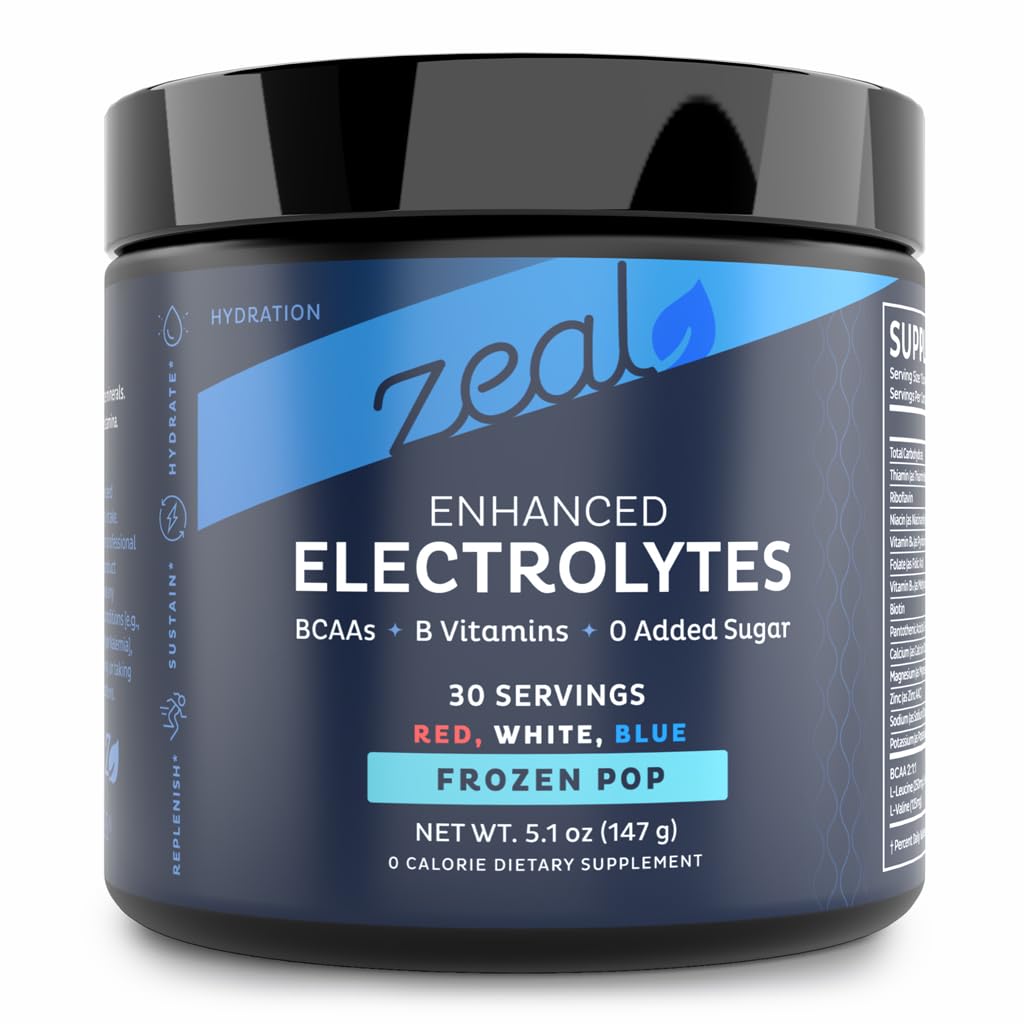 Zeal Electrolyte Powder bottle for hydration during workouts