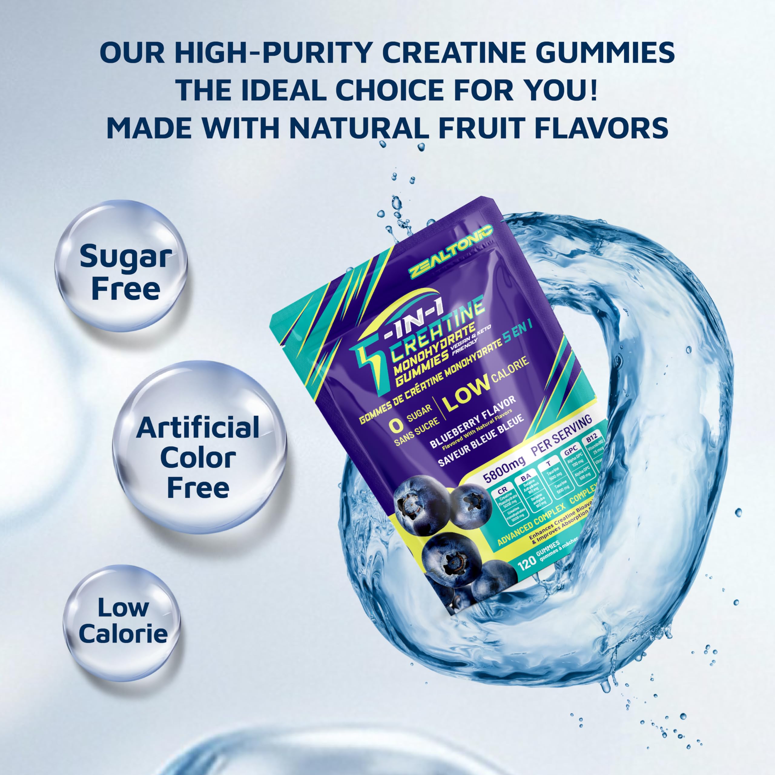 Three gummies per serving demonstrates convenient daily supplementation.