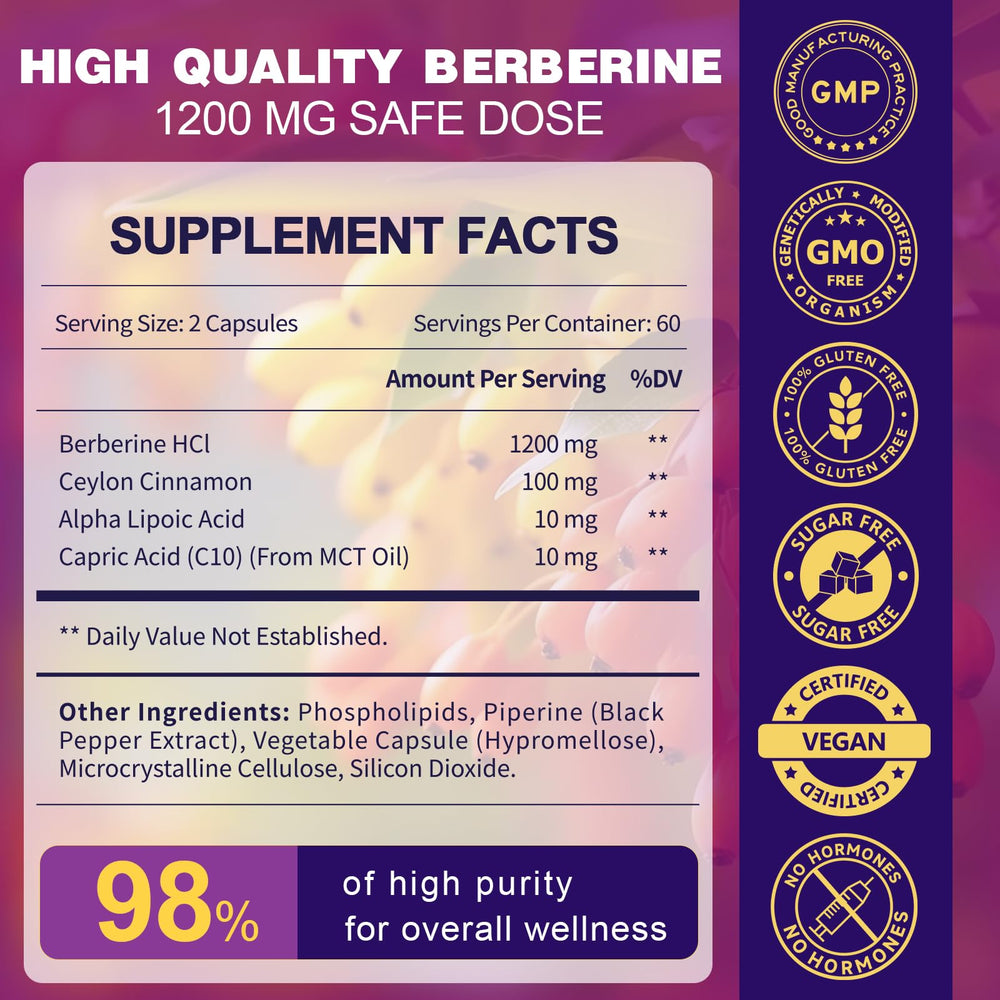 ZEBORA Berberine with Ceylon Cinnamon highlighting immune-friendly support.