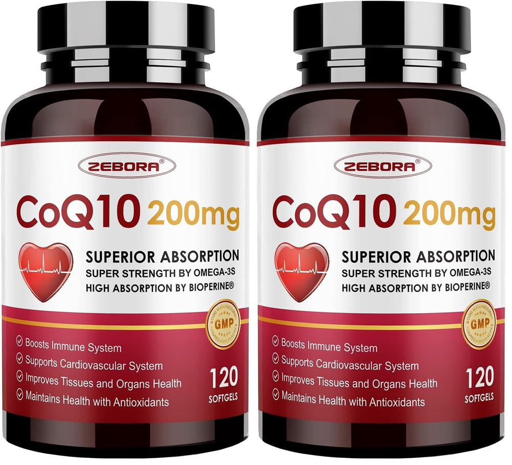ZEBORA CoQ10 softgels with PQQ and Omega-3 for enhanced energy support