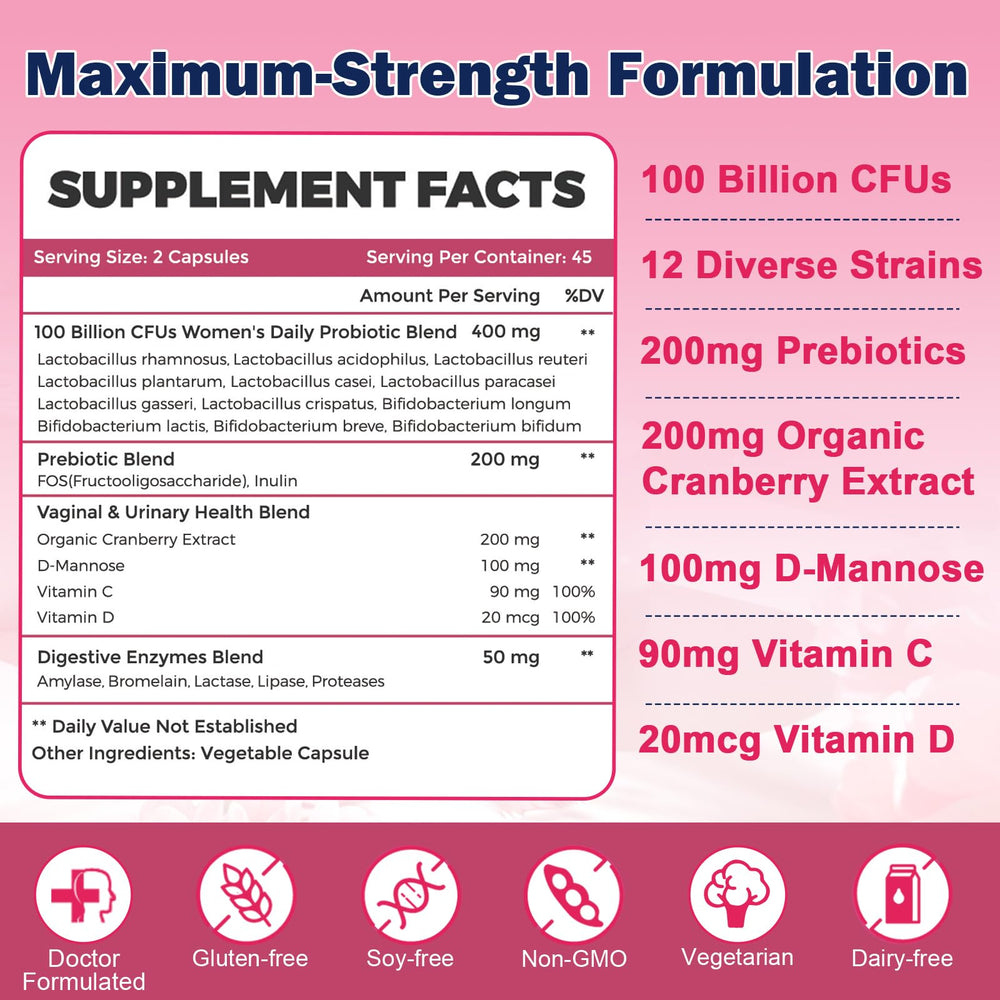 Enteric-coated capsules for shelf-stable potency.