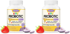 ZEBORA Kids Probiotic Chewables bottle showing strawberry flavor for daily use