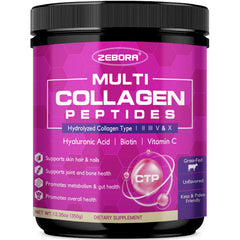 ZEBORA Multi Collagen powder bottle for daily skin and joint support.