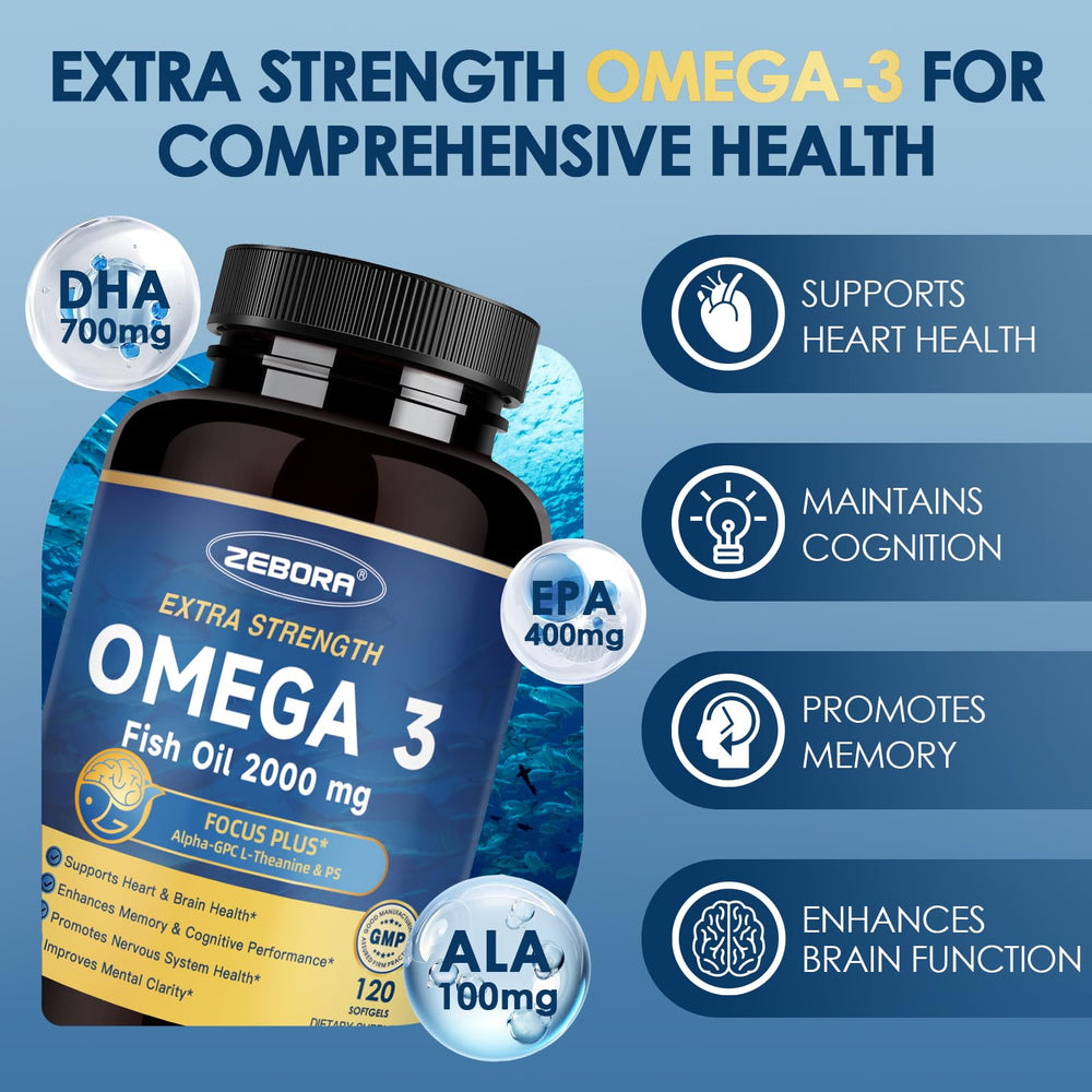 ZEBORA label detail showcasing DHA and EPA content and sustainable sourcing.