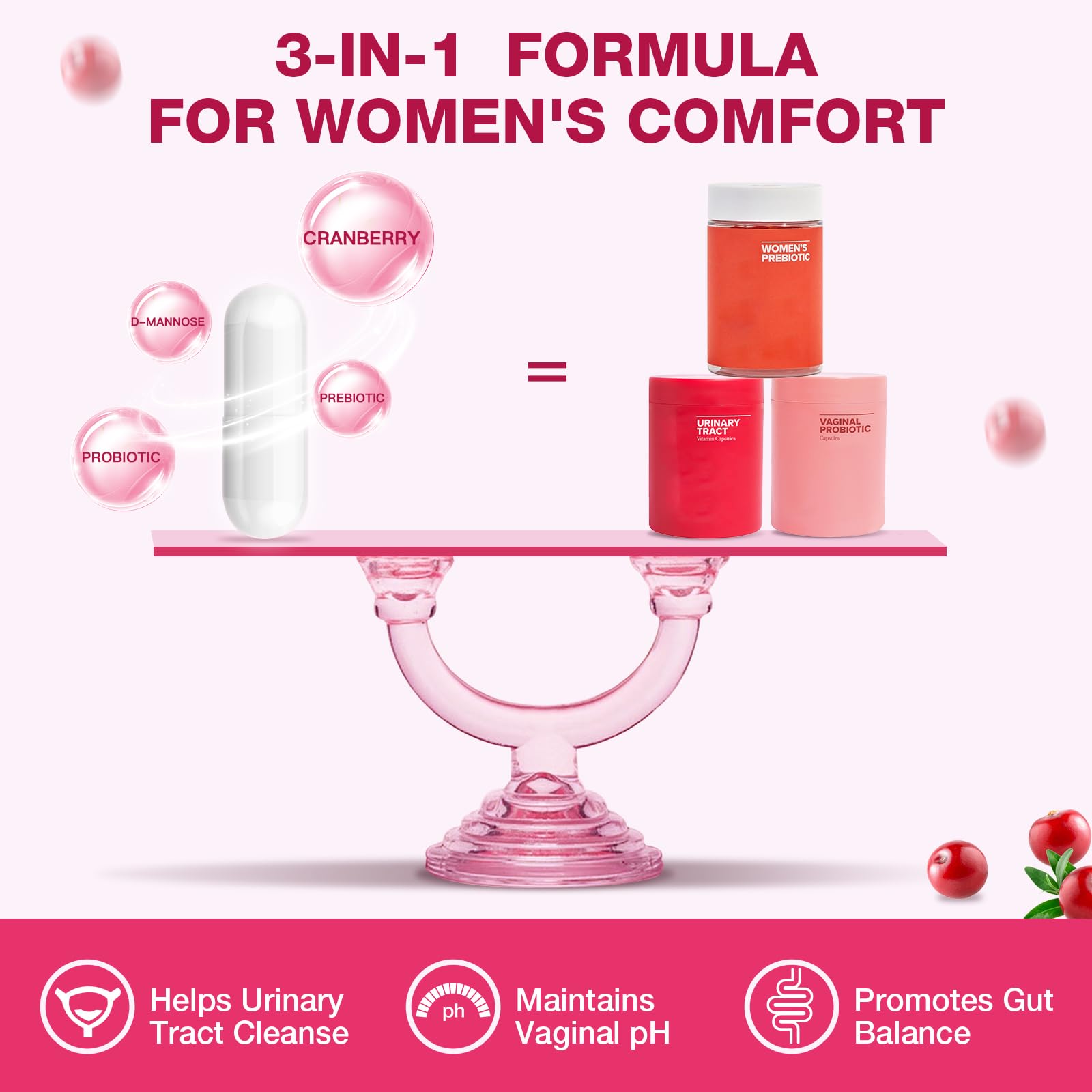 Two capsules daily provide a simple routine for feminine wellness.