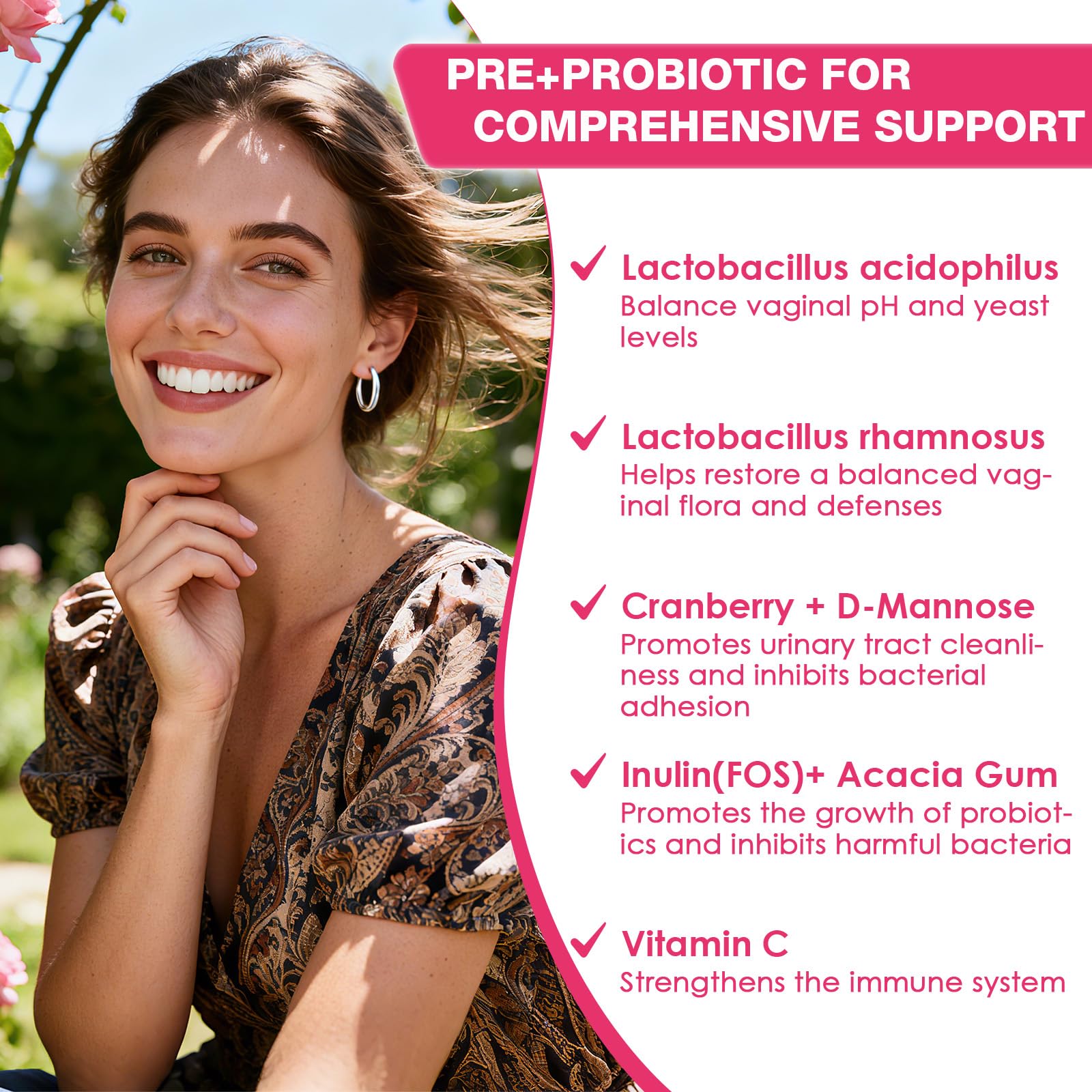 ZEBORA cranberry-enriched capsules help maintain pH balance and freshness.