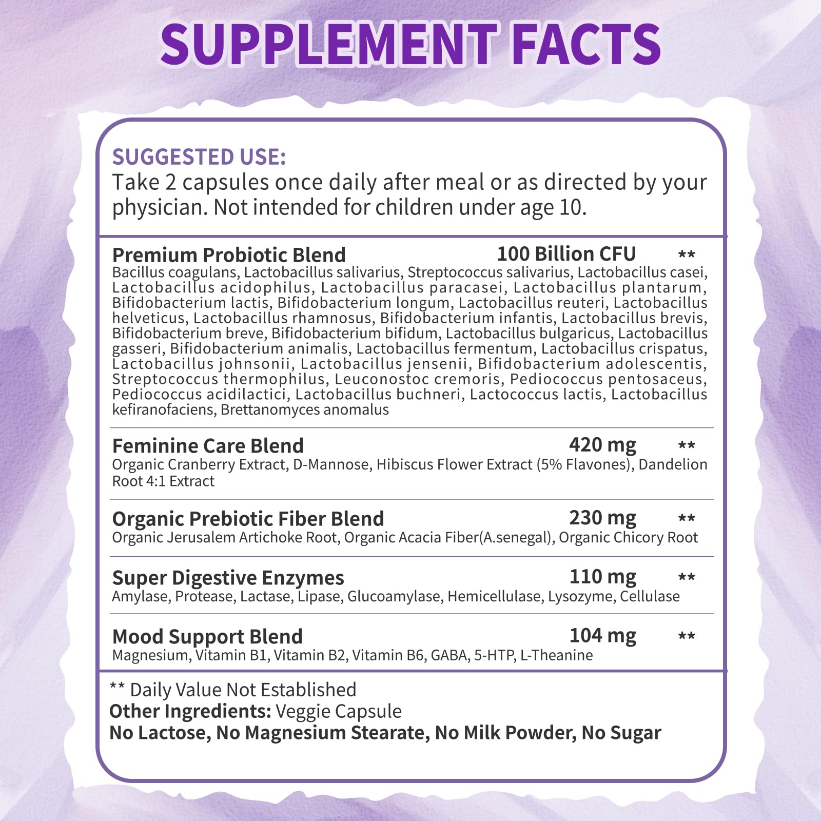 Enzyme blend tablets support digestion after meals.