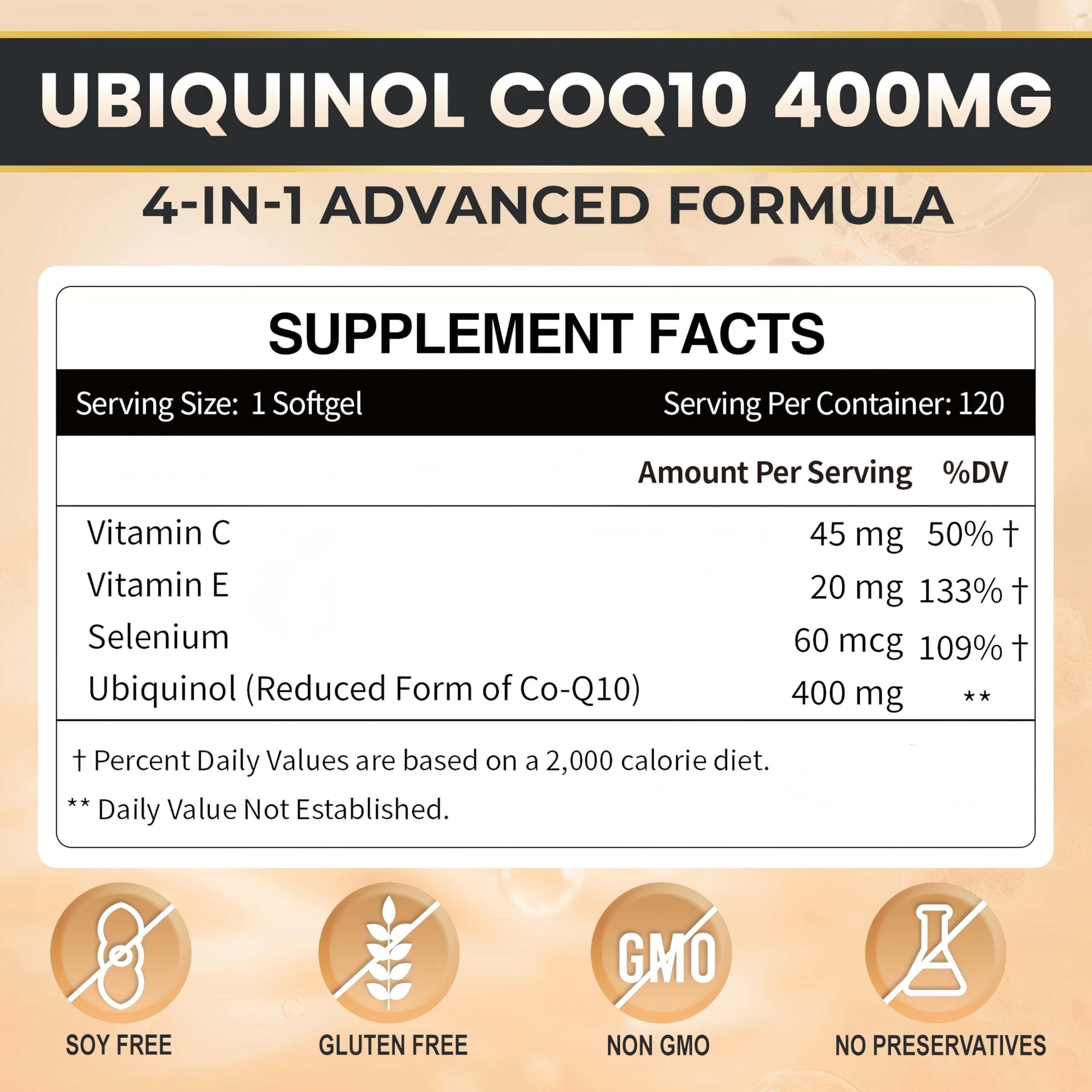 ZEBORA ubiquinol CoQ10 bottle top view showing sealed capsule freshness