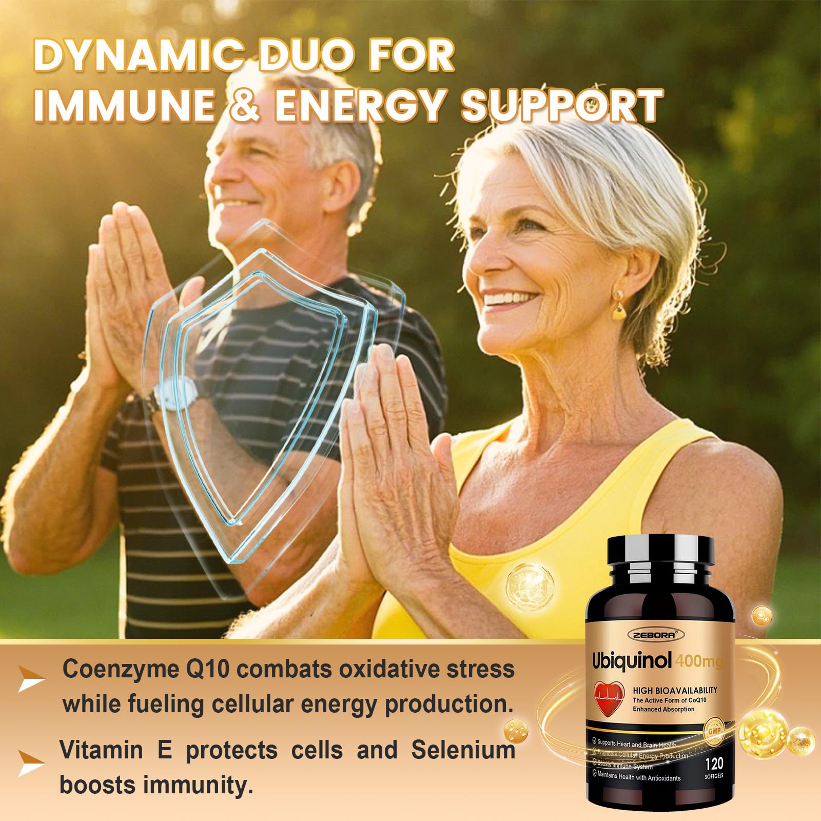 ZEBORA ubiquinol CoQ10 GMP seal signaling purity and safety