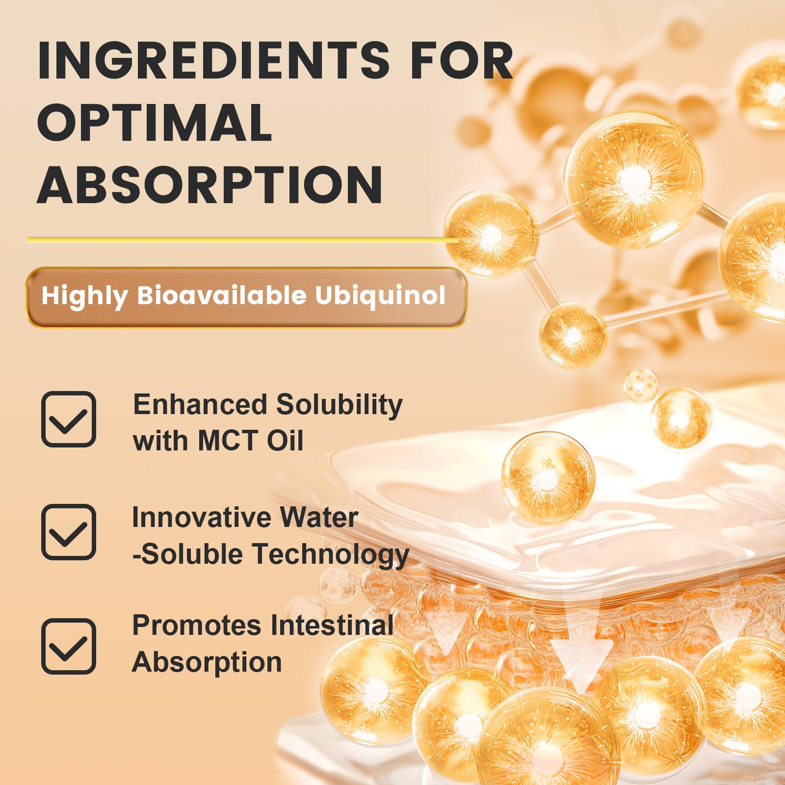 ZEBORA ubiquinol CoQ10 ingredients panel highlighting vitamins