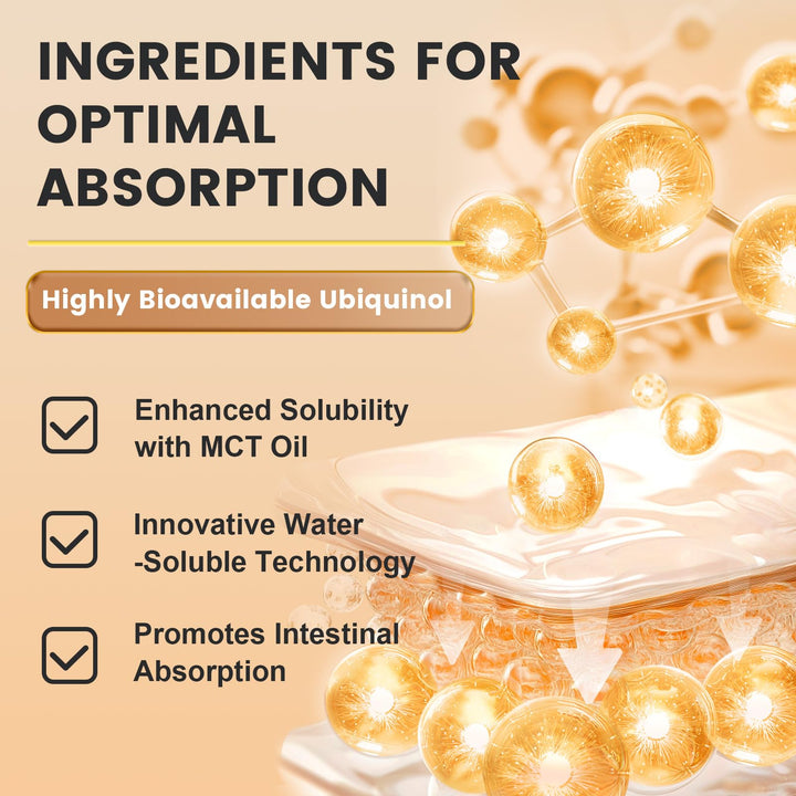ZEBORA ubiquinol CoQ10 ingredients panel highlighting vitamins