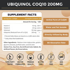 ZEBORA CoQ10 bottle back shows ingredients and usage details.