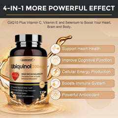 ZEBORA ubiquinol softgels dosage cap close-up for easy daily supplementation.