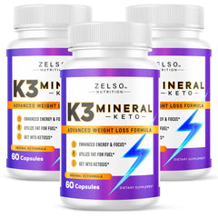 ZELSO K3 Mineral pills bottle with keto energy focus
