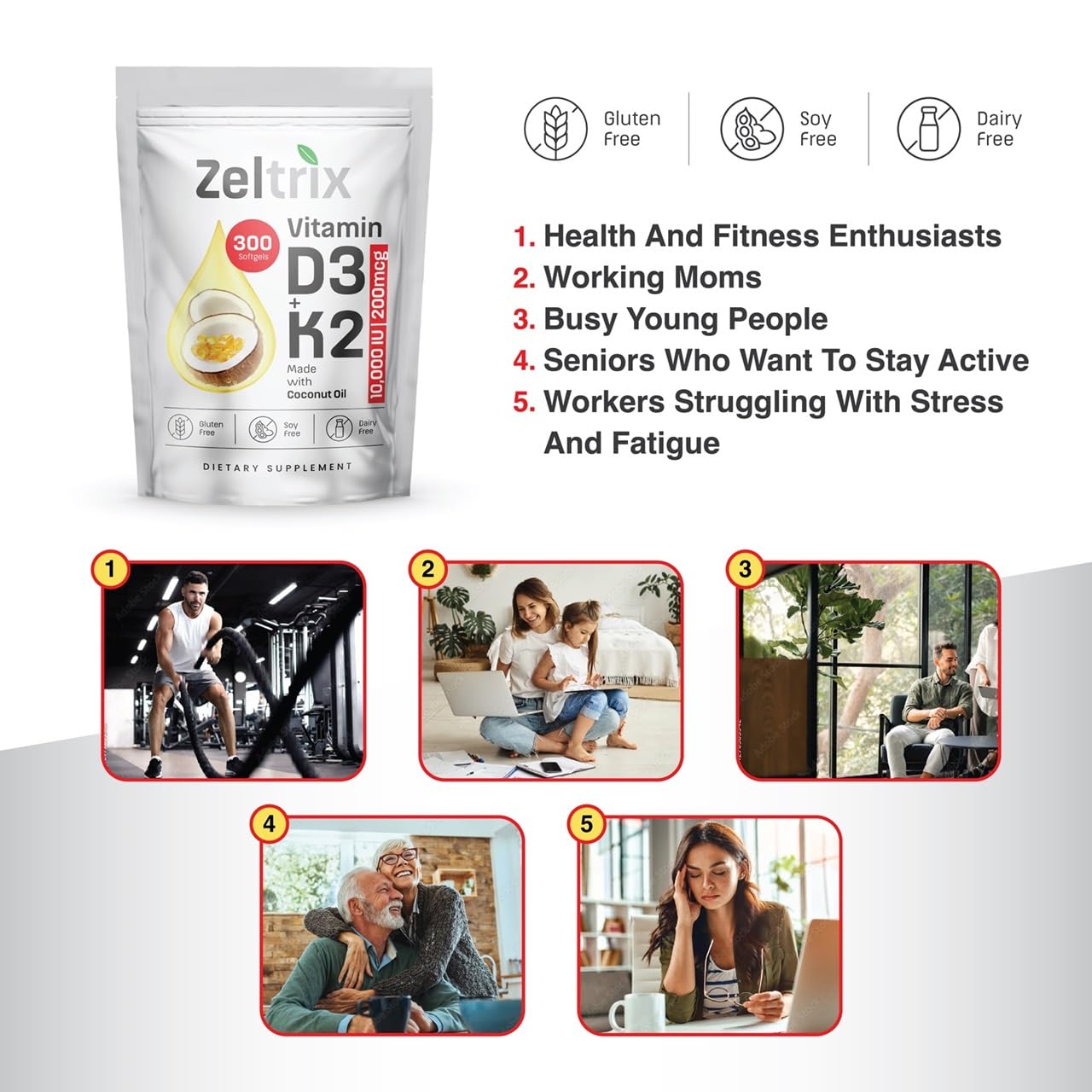Non-GMO and gluten-free Zeltrix label on packaging.