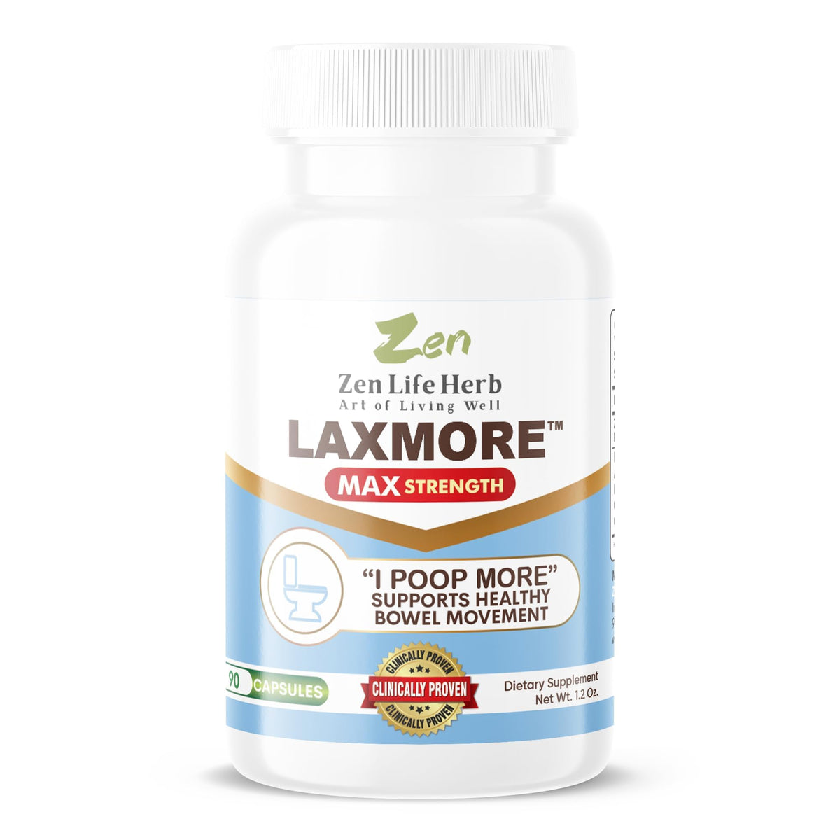 ZEN LIFE HERB LAXMORE bottle front for daily digestive support