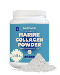 Zen Principle Marine Collagen Powder tub ready to mix into daily routines
