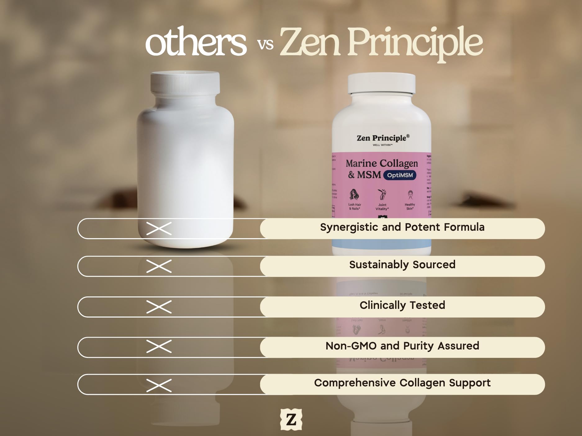 Zen Principle Skin smoothness visual hints at smoother texture over time