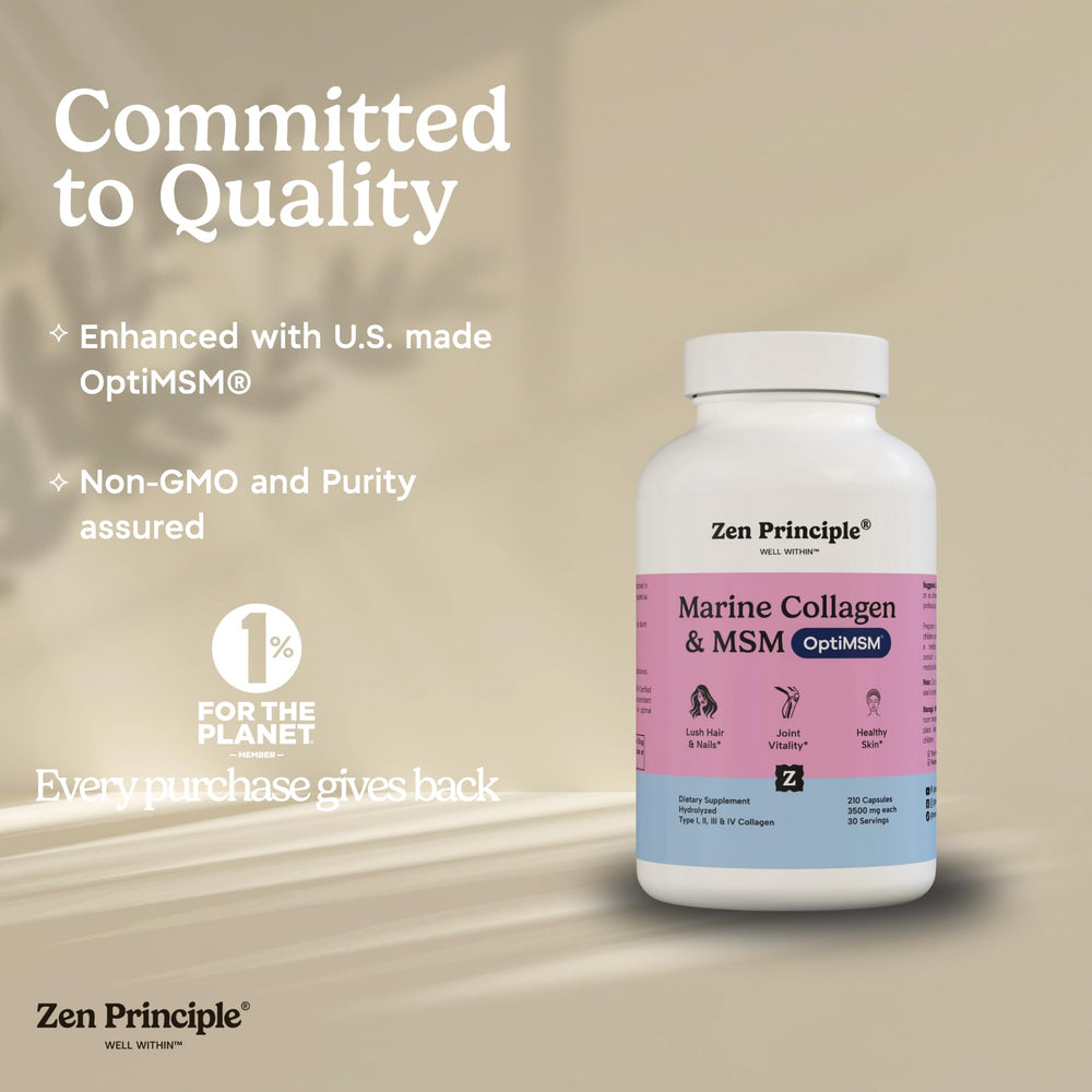 Zen Principle US-made OptiMSM label closeup from a trusted source