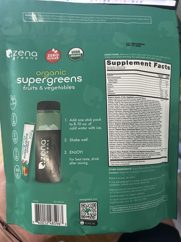 Box shows 30 stick packs for daily use.
