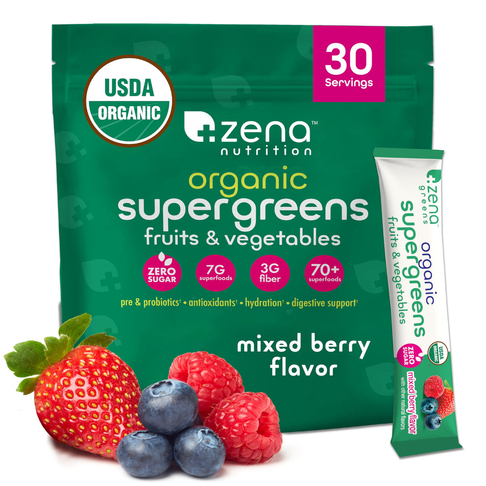 Zena Nutrition easy-to-take stick packs fit in bag or pocket.