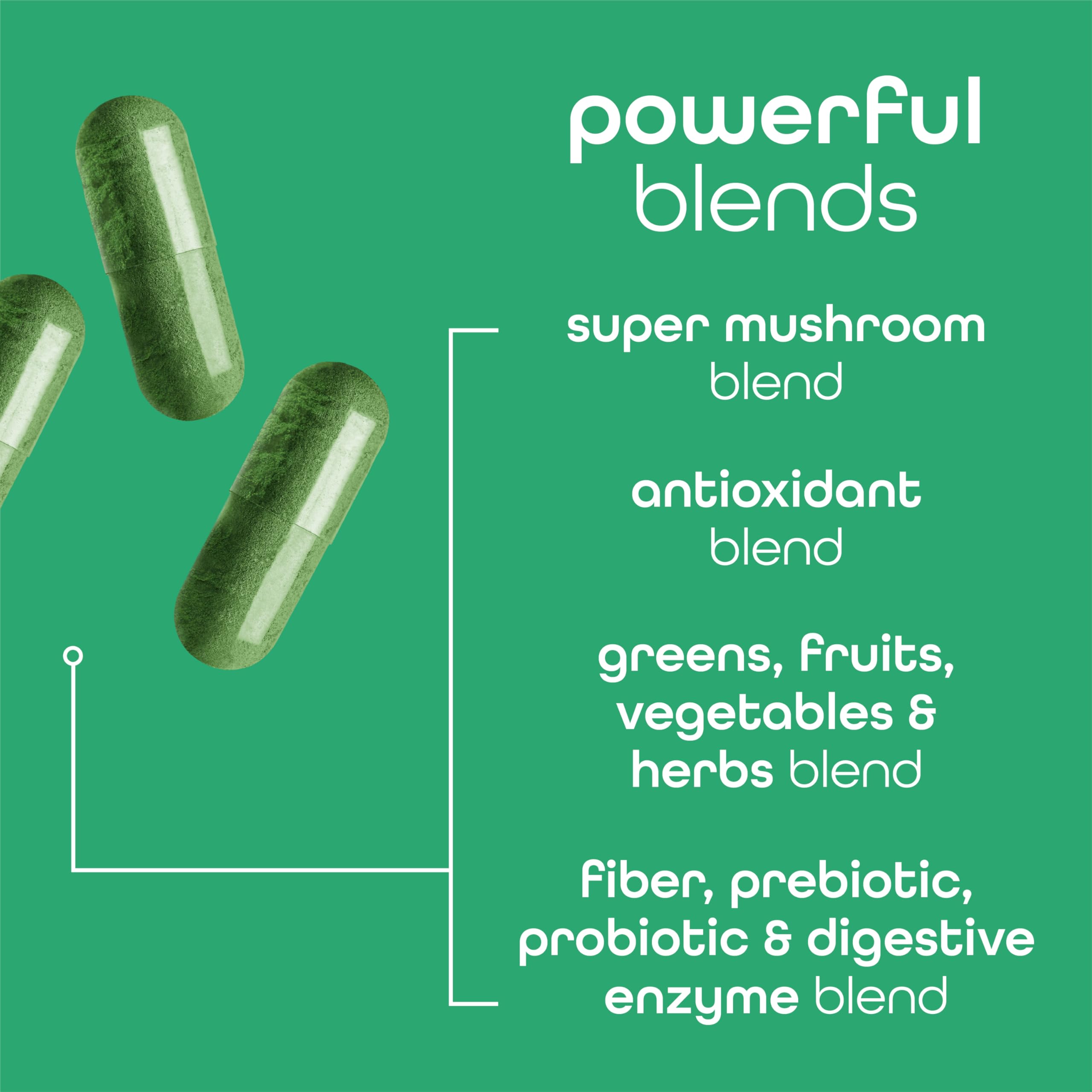 Zena Nutrition Organic Super Greens bottle beside glass of water for easy daily use