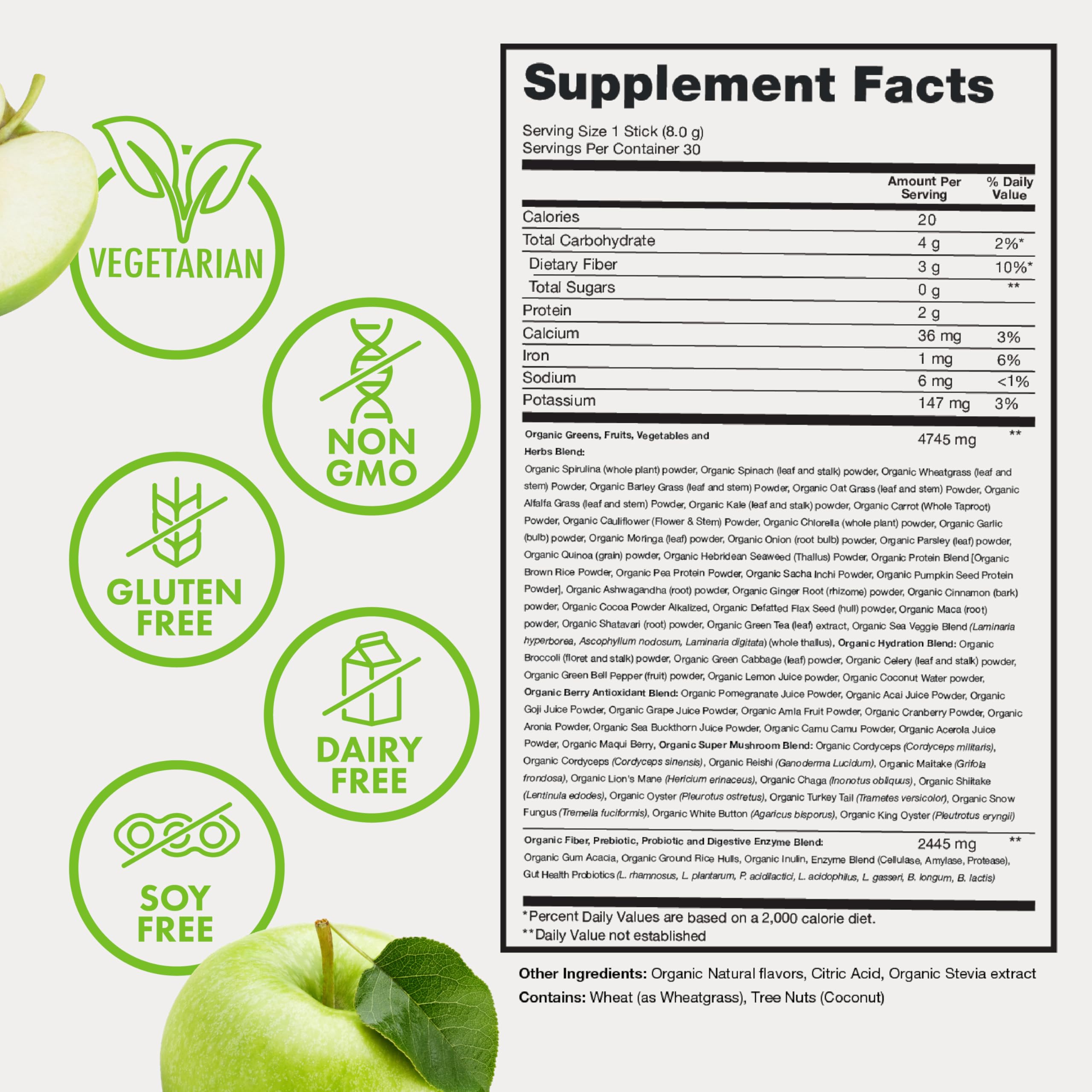 Zena Nutrition Super Mushroom Blend highlights cordyceps, reishi, lion's mane for daily wellness.