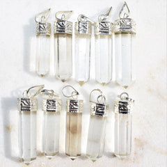 Zenergy Gems Amplifier Clear Quartz close-up highlighting natural inclusions.