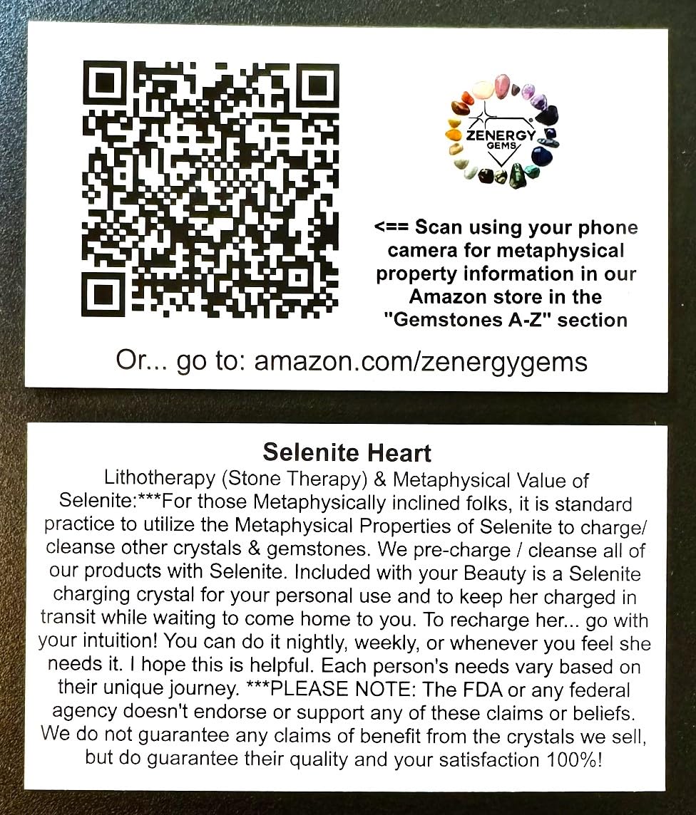 Zenergy Gems metaphysical information card with guidance