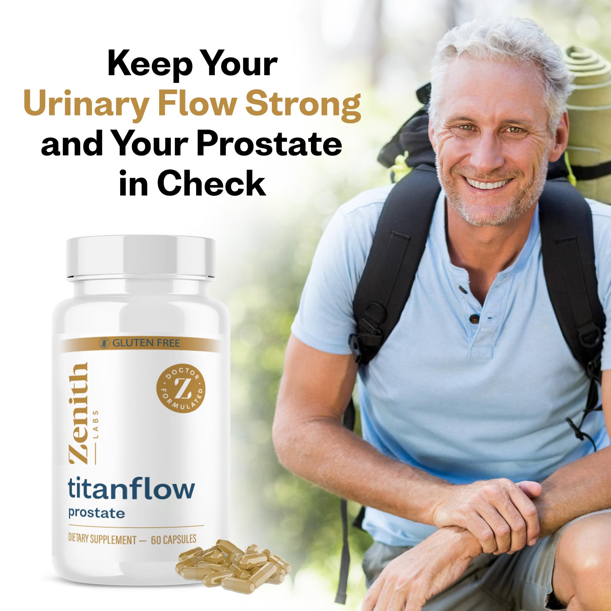 TitanFlow label detail highlights pumpkin seed oil blend
