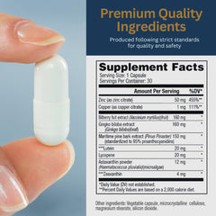 Zenith Labs Vision 20 pills close-up for convenient near and far vision tasks