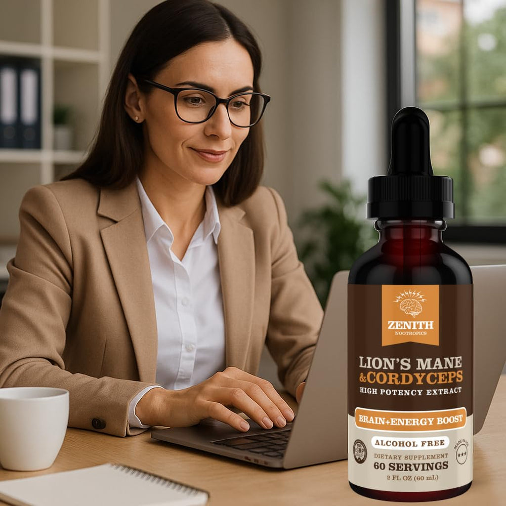 Zenith Nootropics display on countertop invites quick daily use