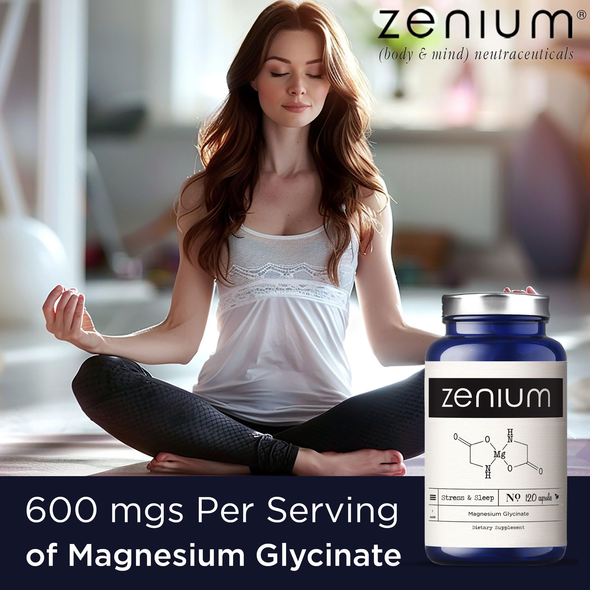 Zenium 120 capsules container, convenient daily wellness supply.