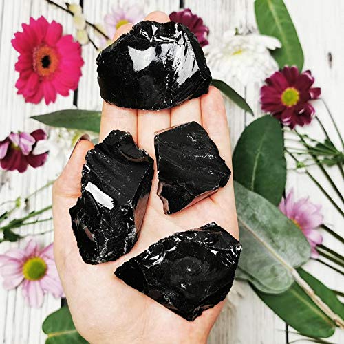 Zenkeeper Black Obsidian raw crystals for natural display and energy.