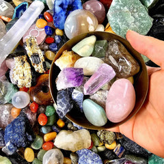 Zenkeeper amethyst and rose quartz display for meditation and calm.