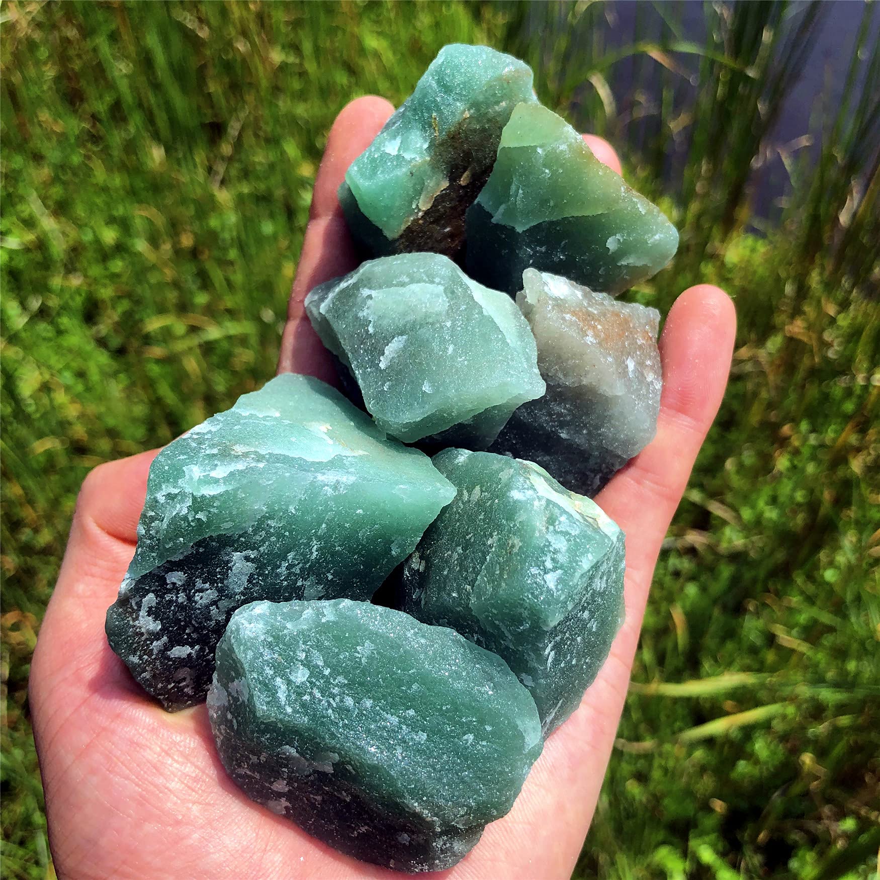 Zenkeeper green aventurine bulk gemstones ready for tumbling and polishing.