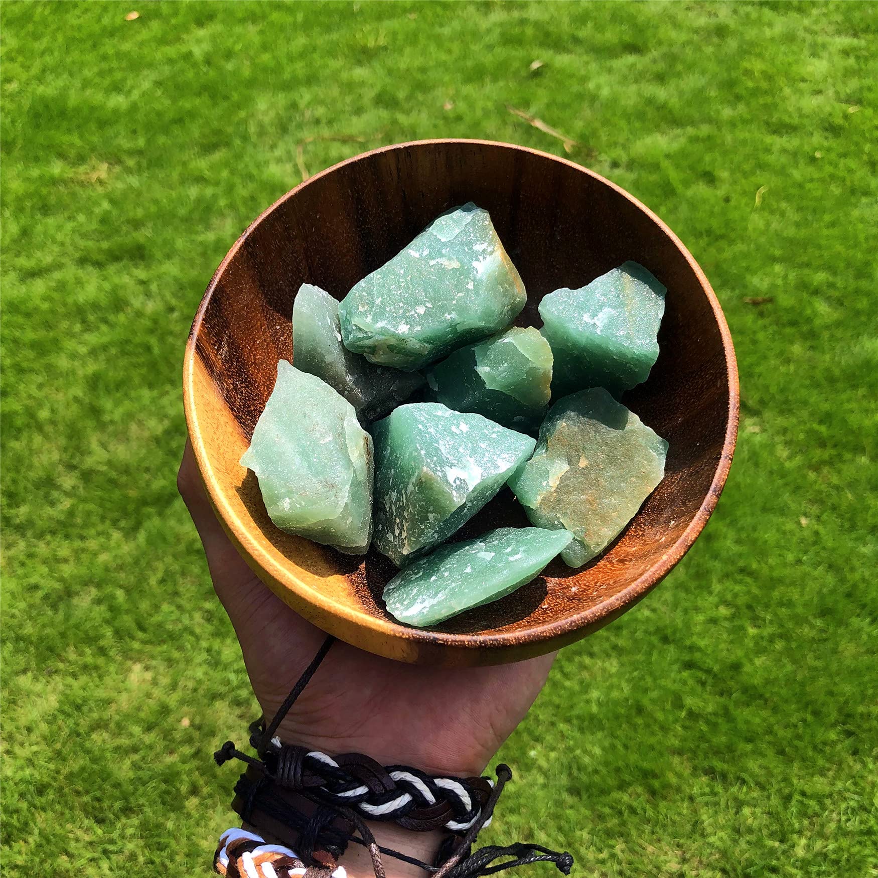 Zenkeeper green aventurine crystals for meditation and Reiki practice.