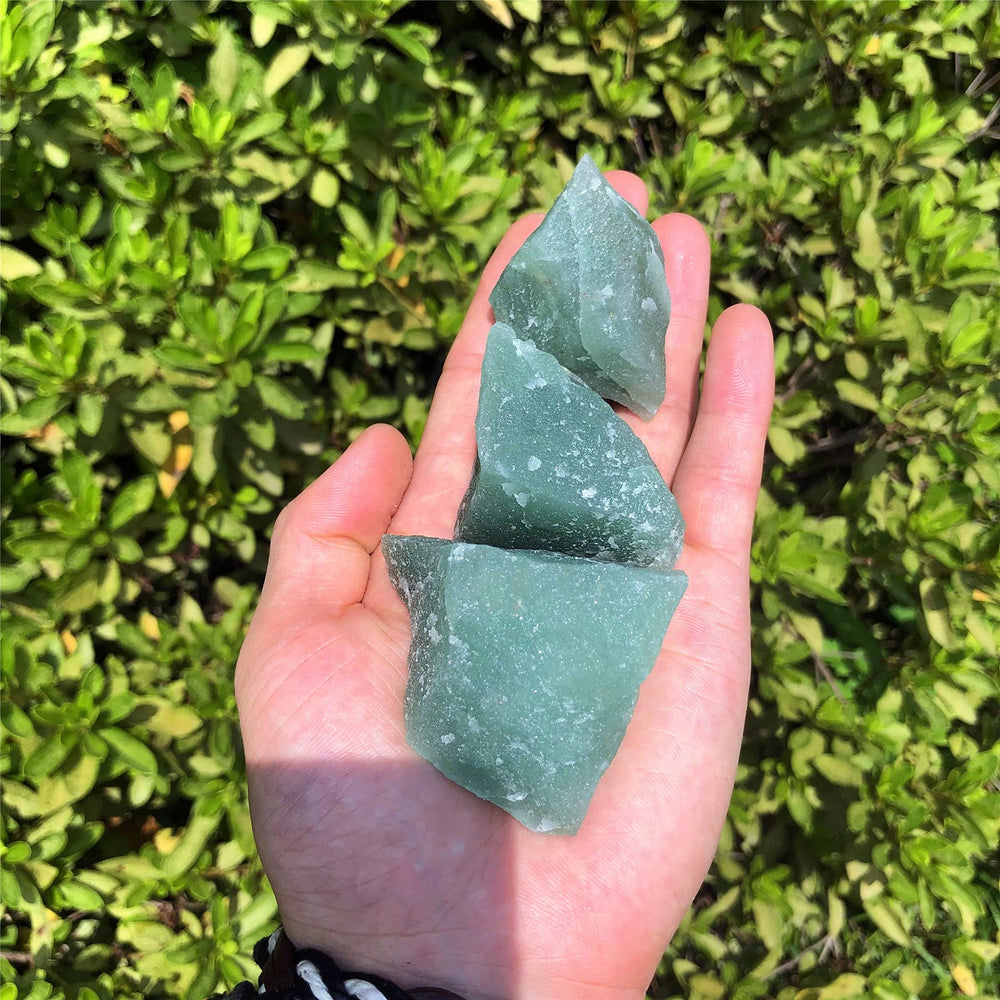 Zenkeeper green aventurine rough stones for jewelry making projects.