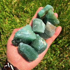 Zenkeeper green aventurine rough stones pack for jewelry making and meditation.