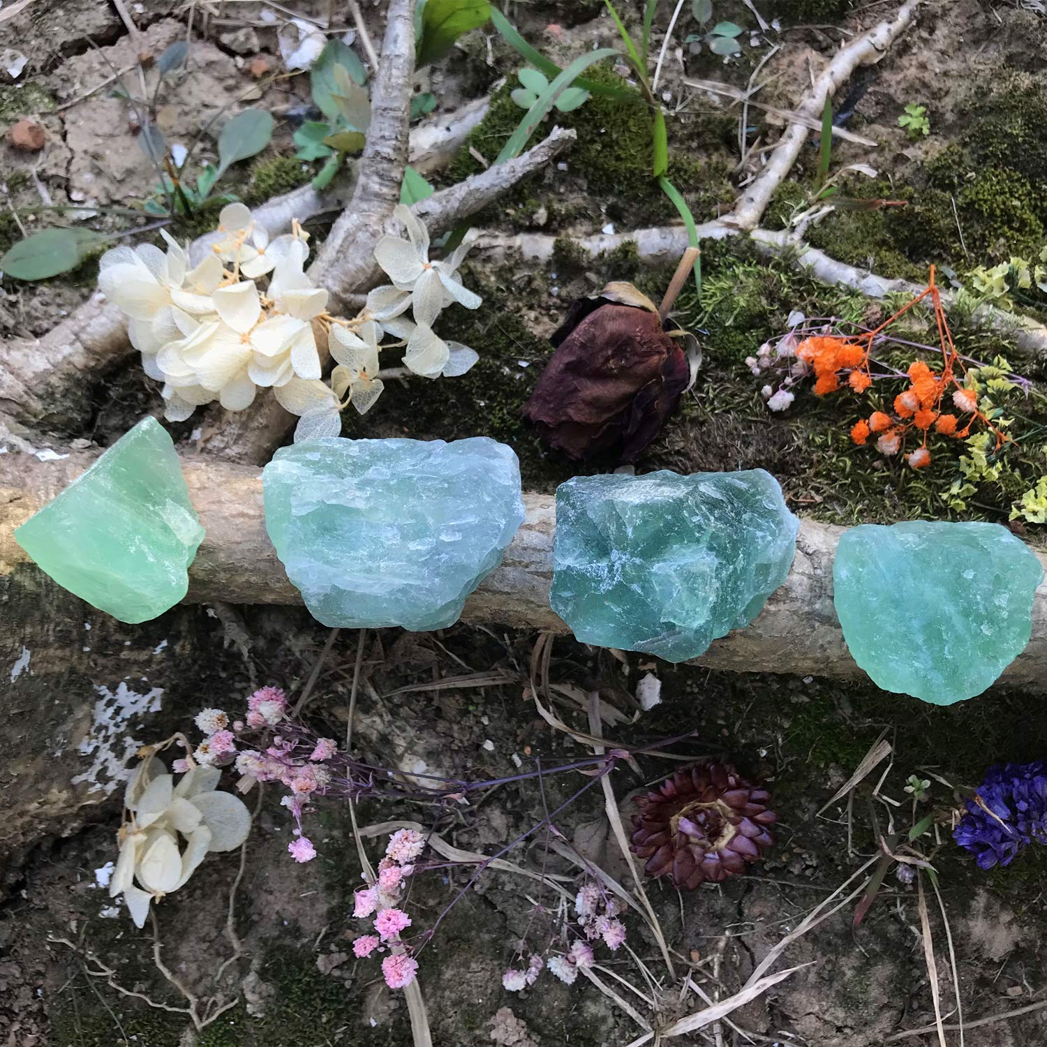Zenkeeper green fluorite bulk stones great for tumbling and gemstone collections.