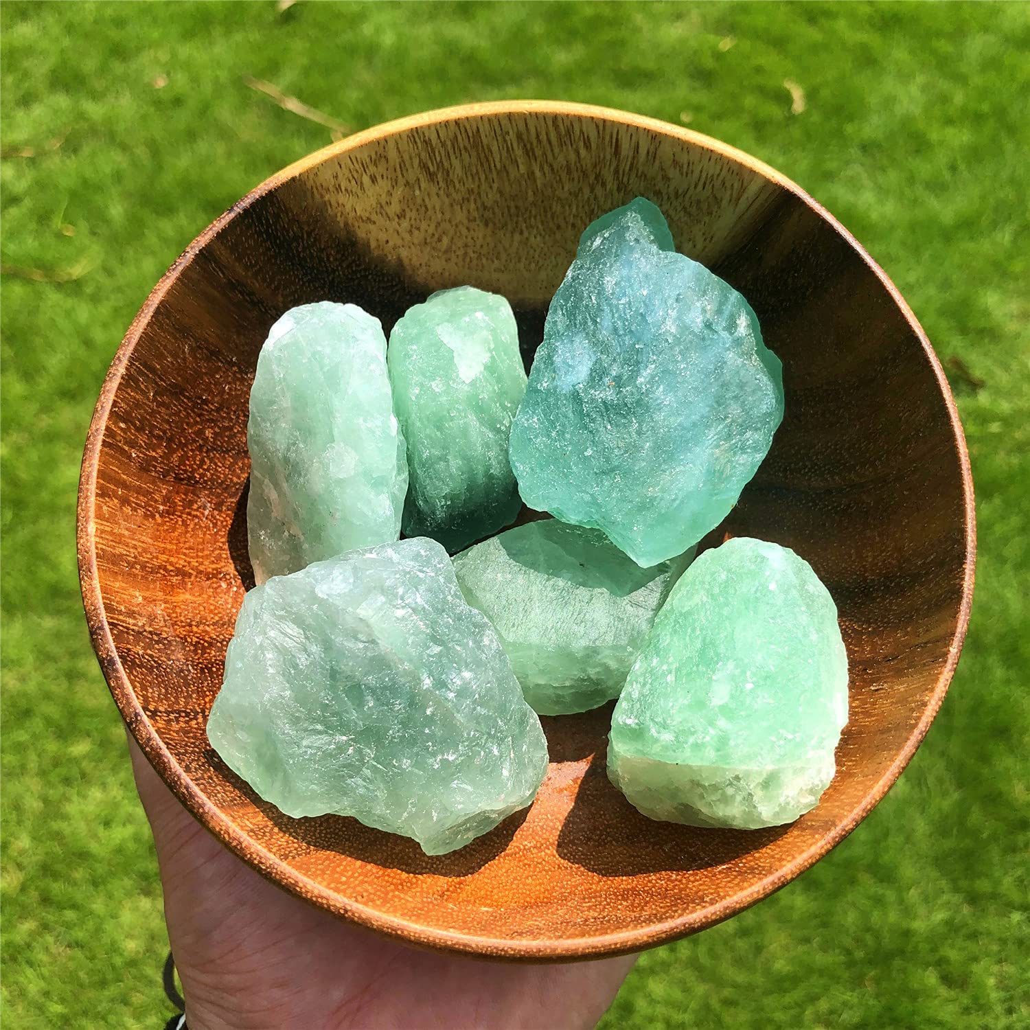 Zenkeeper green fluorite rough stones ideal for crystal grids and energy work.