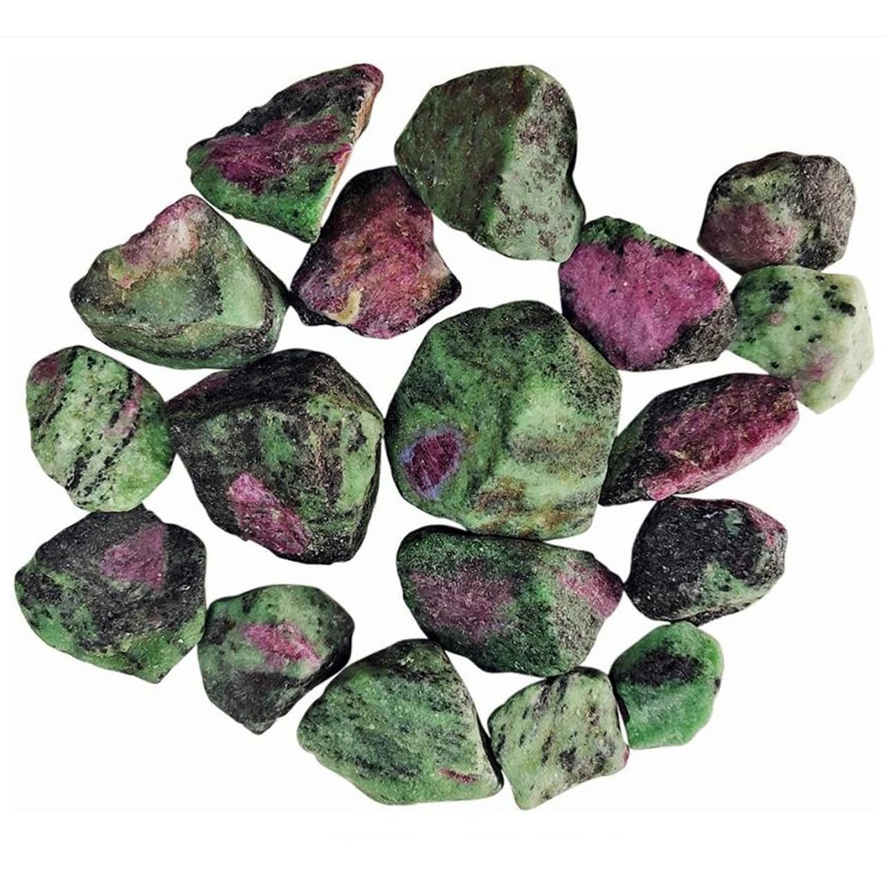 Zenkeeper Ruby Zoisite rough stones 1lb for jewelry making and grounding energies.