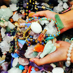 Zenkeeper tigers-eye and blue-quartz stones for focus.