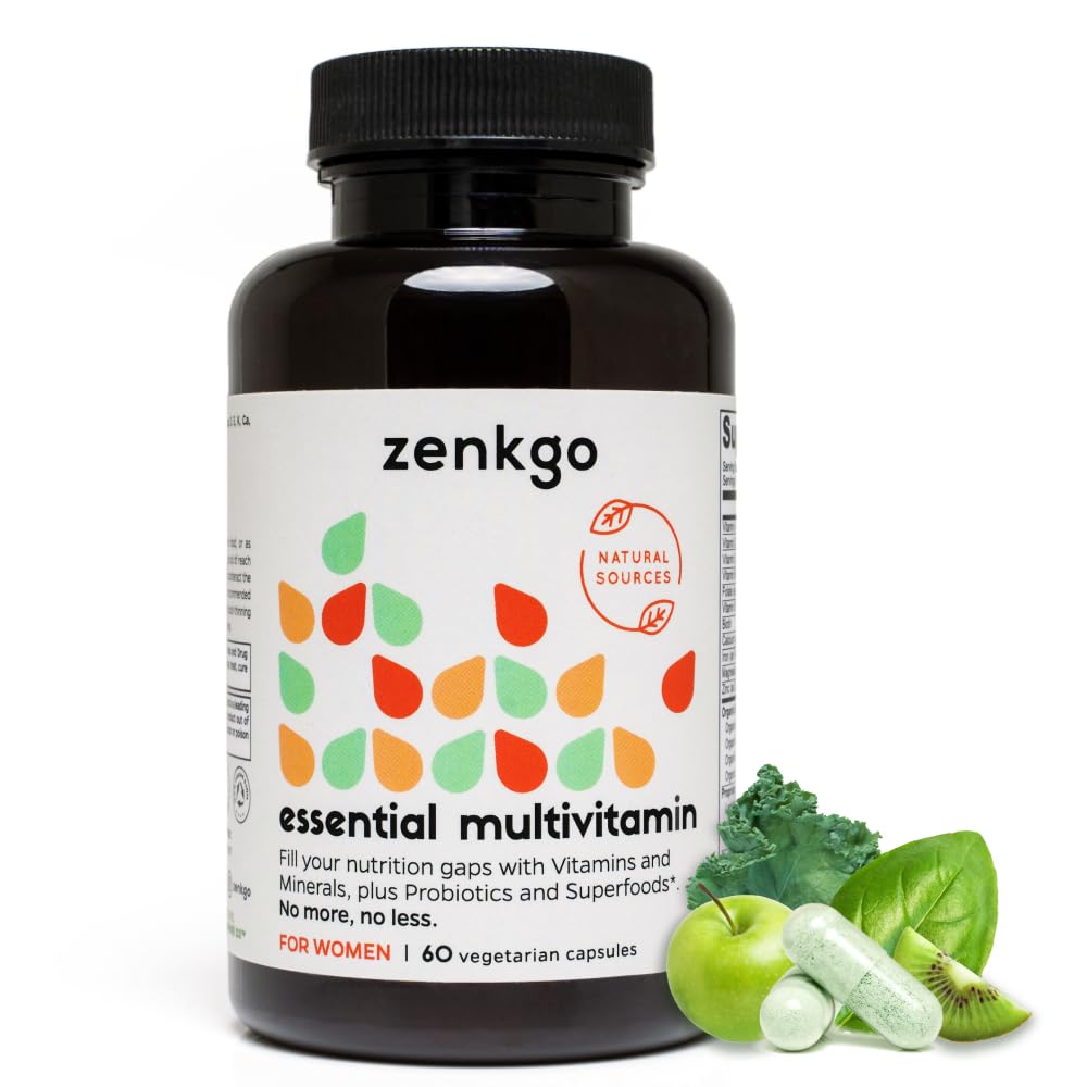 Zenkgo Women’s Multivitamins bottle shown for daily balanced nutrition.