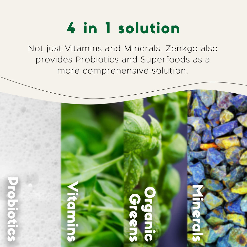Zenkgo probiotic blend illustration supports gut health.