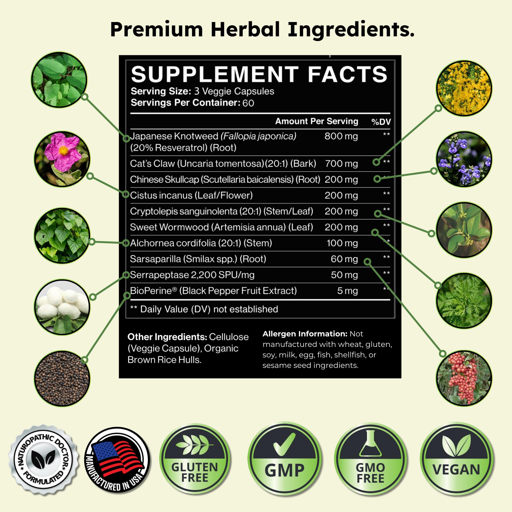 Zenmen Daily Tick Guard ingredients label with botanicals